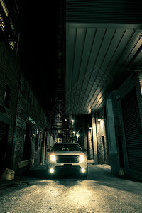 黑暗巷道美国城在夜里S图片