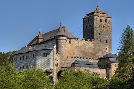 科斯特城堡著名的哥特式城堡位于捷克共背景图片