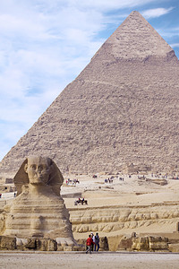 古埃及狮身人面像背后有古老图片