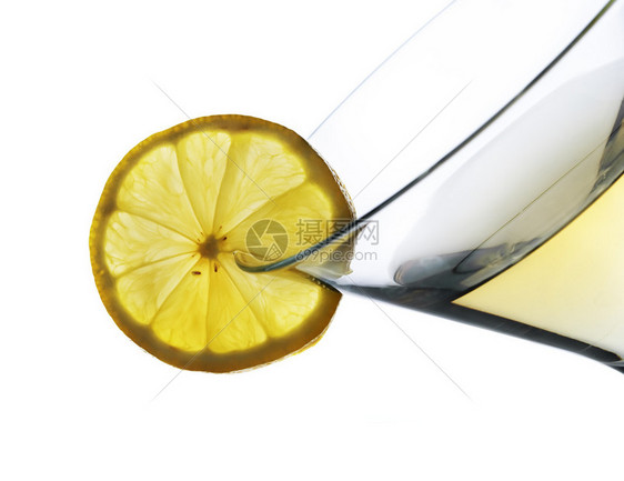 柠檬片马提尼杯鸡尾酒图片