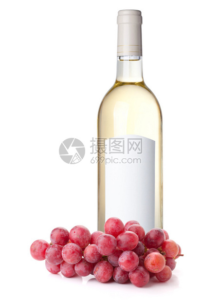 白酒瓶装白葡萄有空白和红葡萄在白图片