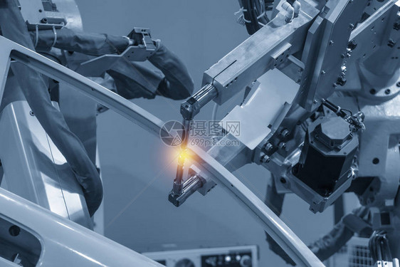 具有照明效应的焊接机器人机焊接汽车零部件现代制造工艺业40概念单位图片
