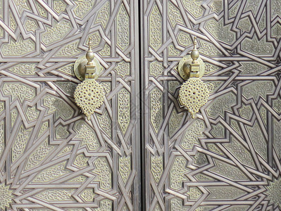 北非摩洛哥的装饰门图片