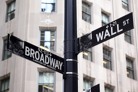 百老汇和华尔街标志背景图片