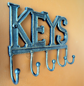 墙上的钥匙链架背景图片