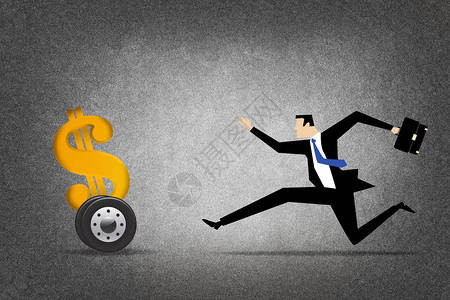 追逐金钱的男投资者图片素材