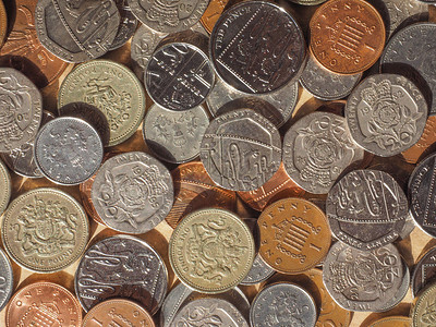 英国的英镑硬币货图片