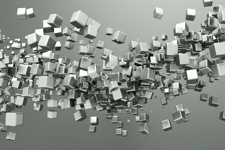 钛立方体抽象图片
