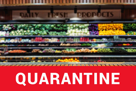 在模糊的超市上对水果和蔬菜背景的杂货店进行QUARAN背景图片