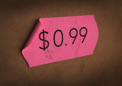 粉红色标签上印有心理定价用于说明价格心理影图片
