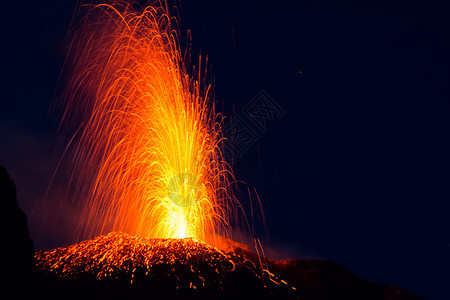 火山喷发时图片