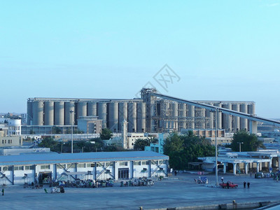 埃及萨法加港口的粮仓背景图片