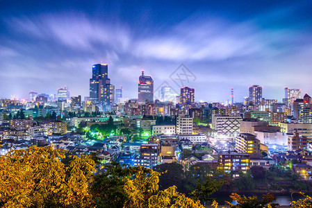 日本宫城仙台市夜景图片