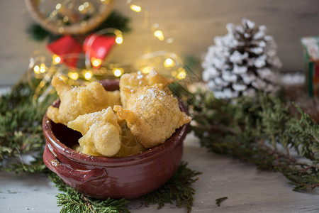 是一种传统的意大利南部圣诞食品背景图片
