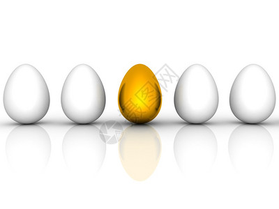 在类似的白鸡蛋中的金色复活节彩蛋图片