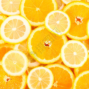 切片橙子柠檬柑橘背景图片