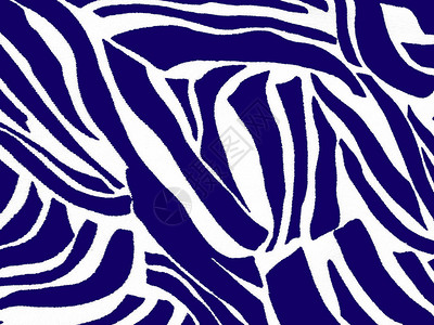 背景为蓝色和白色的动物图案斑马印花图片