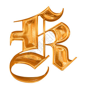 金色图案哥特式字母k图片
