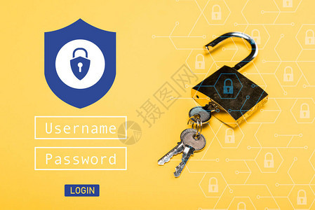 使用户名密码和在黄色上登录字图片