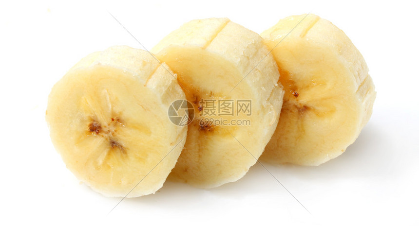 在白色背景上新鲜切片的香蕉高清图片下载-正版图片503633180-摄图网