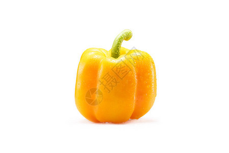 白色上分离的有机黄色甜椒图片