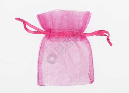 白色背景粉色的小透明礼品袋小图片