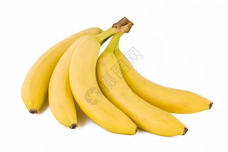 五块新鲜香蕉热带水果白图片
