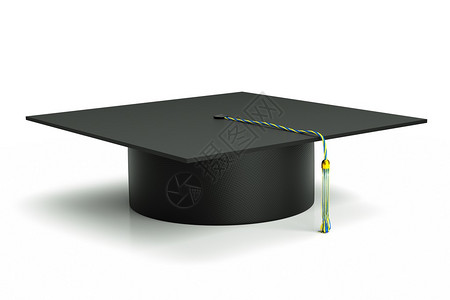 孤立在白色的毕业帽图片