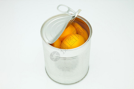 银罐中的桃子背景图片