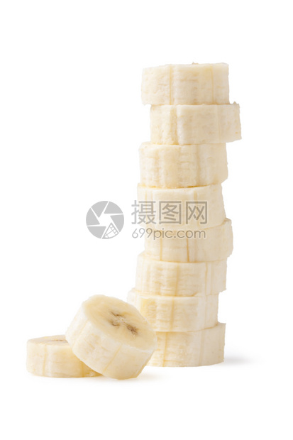 白色背景中新鲜切片的香蕉高清图片下载-正版图片503640693-摄图网