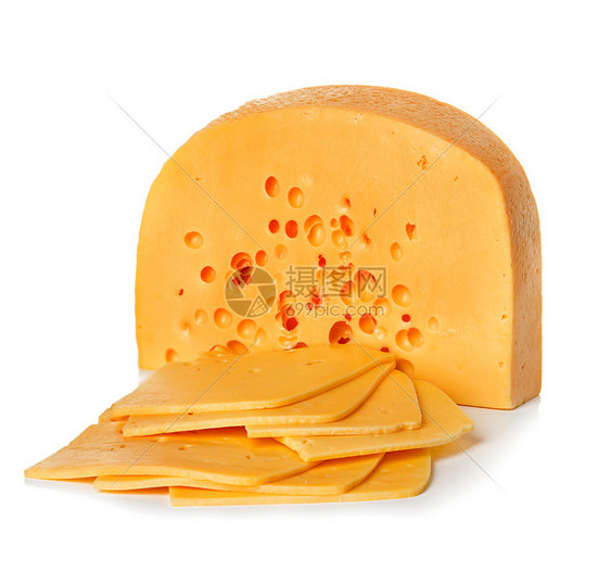 孤立在白色背景上的奶酪图片