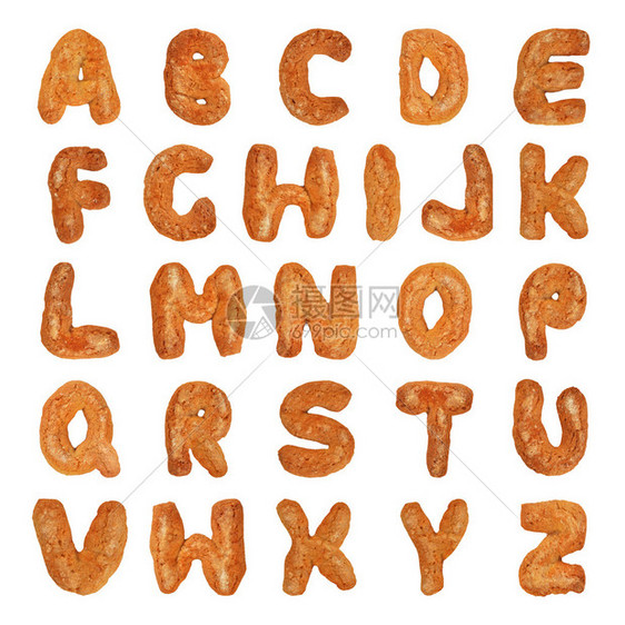 由姜饼制成的英国字母表图片