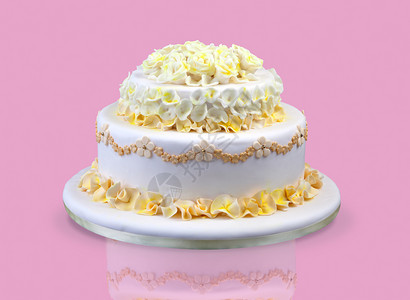 与黄色花的婚宴喜饼图片
