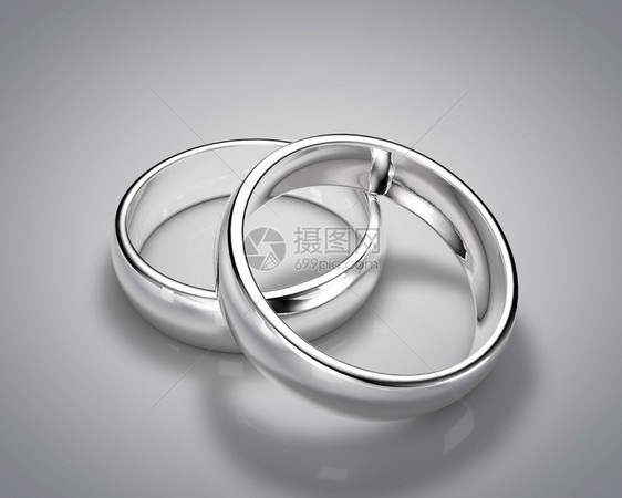 3D绘图逼真银戒指套装1图片