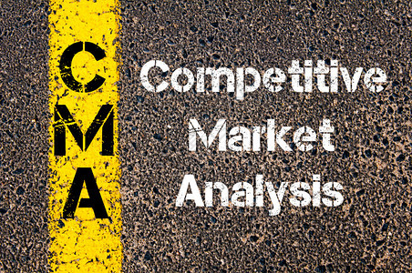 商业首字母缩略词CMA竞争市场分析的概念图像写在道路标记图片
