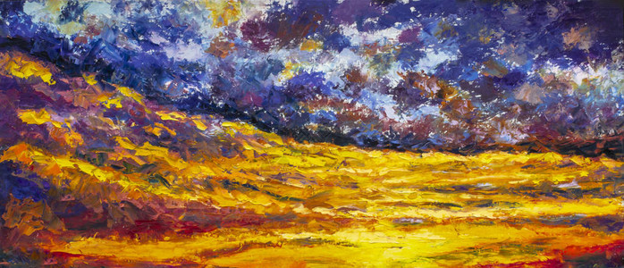黄色沙漠上将艺术抽象的画作印象主义风背景图片