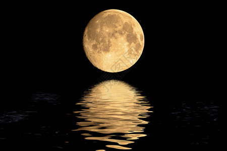 万圣节行星月球和水中的阴影由太空总背景