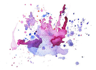 抽象水彩画手绘污点五颜六色的油漆飞溅污点图片