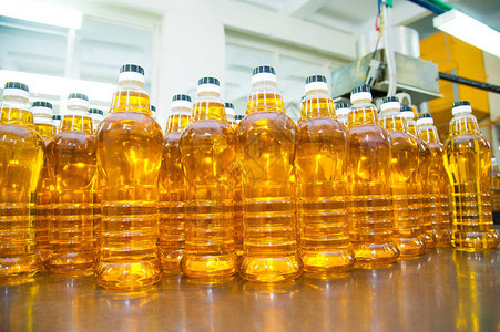 植物油生产厂植物油瓶装生产线背景图片
