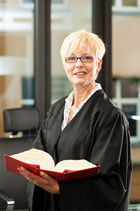 在法庭上拥有德国民法典的女律师图片