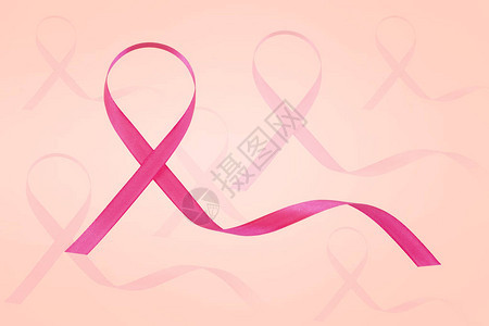 象征乳腺癌标志的粉色丝带图片