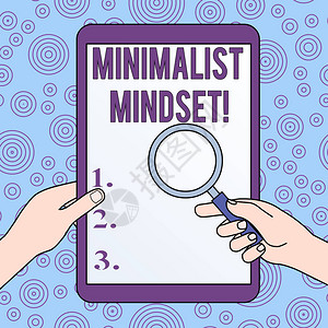 概念手写显示最微小的MinminmalistMindset概念意指要更清楚图片