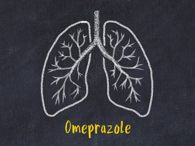 医学概念肺部的粉笔绘画刻有图片