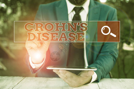 显示克罗恩病的文本符号商业照片展示肠道慢炎症crooknDi图片