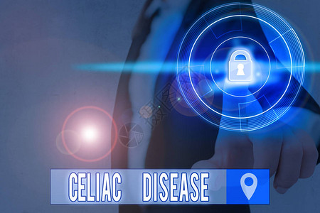 显示Celiac疾病的文本符号商业图片文本自发免疫障碍图片