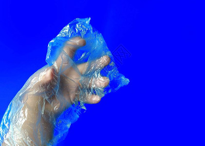 蓝色背景的塑料袋和塑料图片