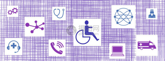 方块上带有图标的残疾概念图片