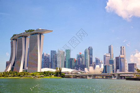 新加坡天际线和滨海湾图片