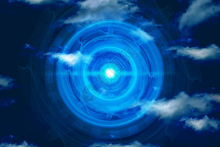 ai激光眼圈云状存储粒子圆球光闪抽象未来网络背景图片