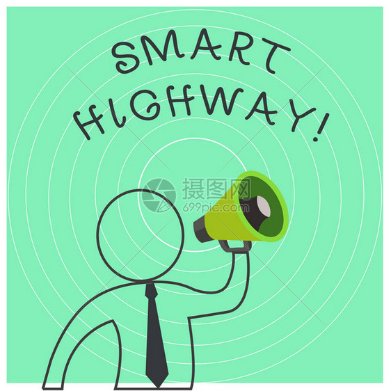 显示智能高速公路的概念手写概念含义高速公路汇聚高度先进的道路技术大纲符号人扬图片